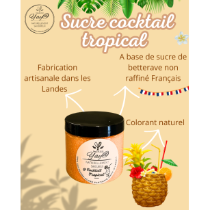 Sucre aromatisé au cocktail tropical-pot de 200g