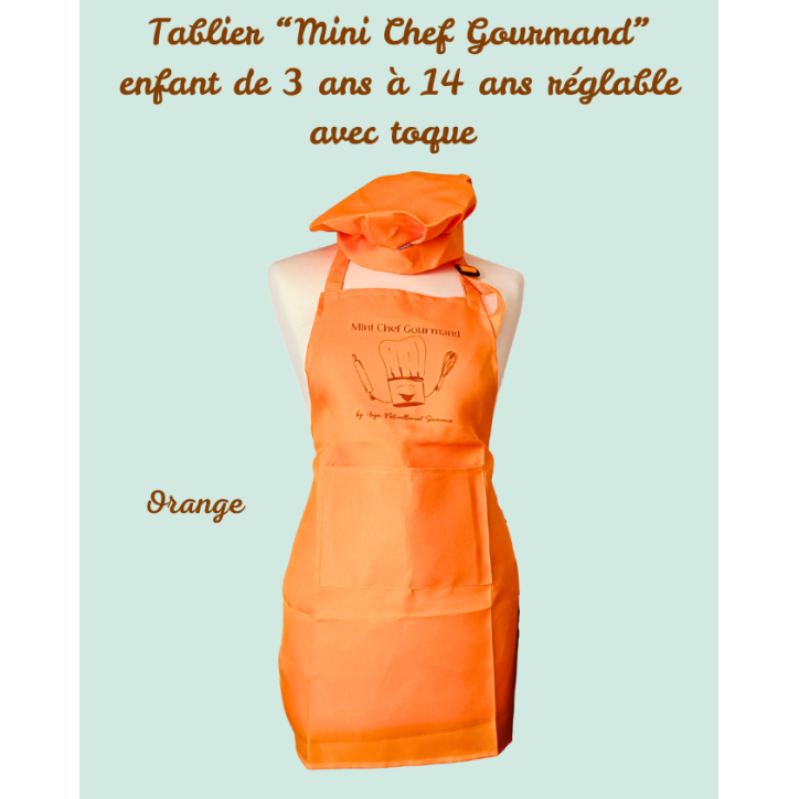 Tablier Petit Chef Gourmand avec Toque Assortie Tablier Petit Chef Gourmand avec Toque Assortie