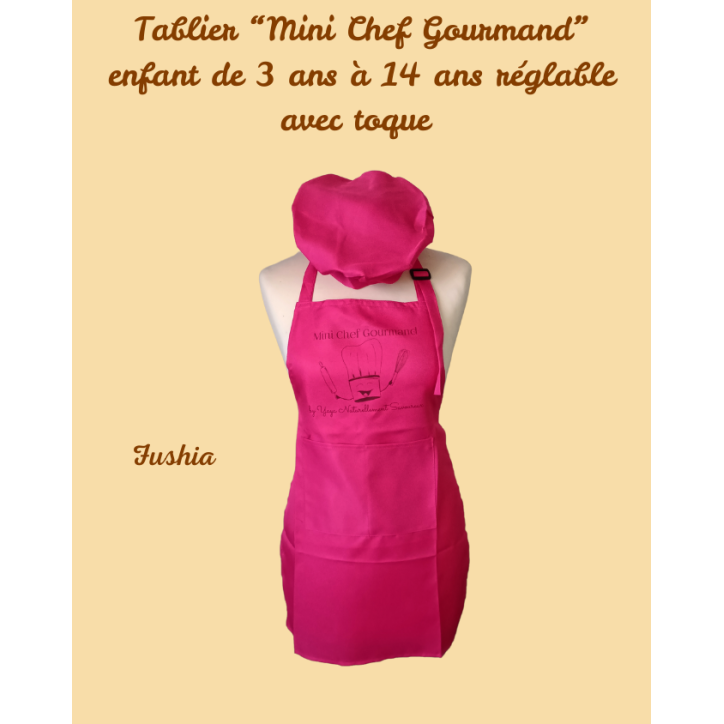 Tablier Petit Chef Gourmand avec Toque Assortie Tablier Petit Chef Gourmand avec Toque Assortie
