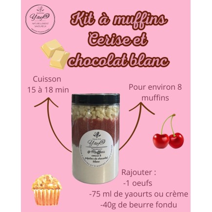 Kit à Muffins – Cerise & Chocolat Blanc