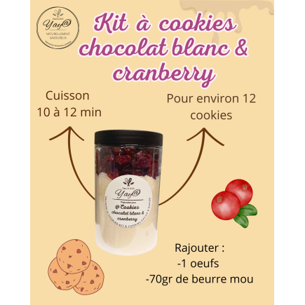 Kit à Cookies Chocolat Blanc & Cranberry