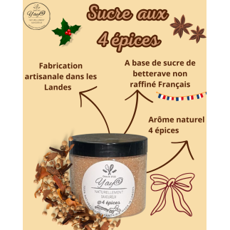 Sucre aromatisé aux 4 épices - 200g