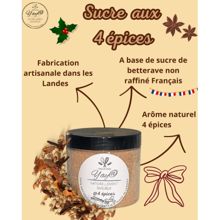 Sucre aromatisé aux 4 épices - 200g