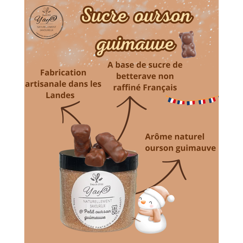 Sucre aromatisé ourson à la guimauve - 200G Sucre aromatisé ourson à la guimauve - 200G