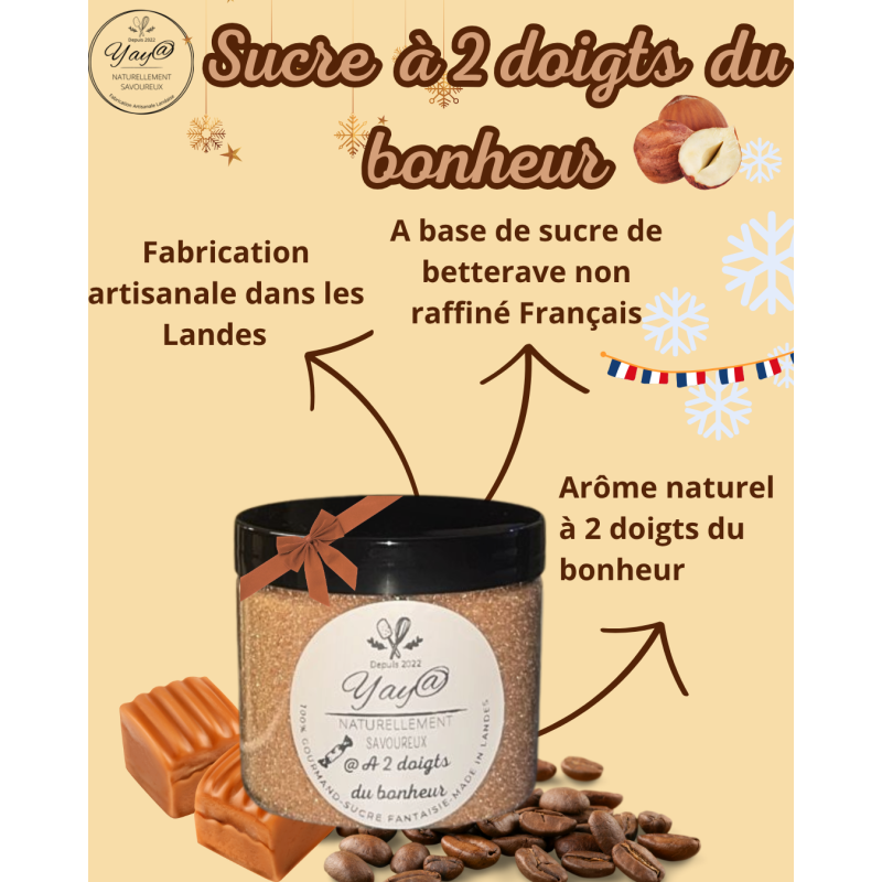 Sucre "A 2 doigts du bonheur" -200G Sucre "A 2 doigts du bonheur" -200G