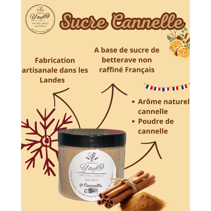 Sucre aromatisé cannelle - 200G Sucre aromatisé cannelle - 200G
