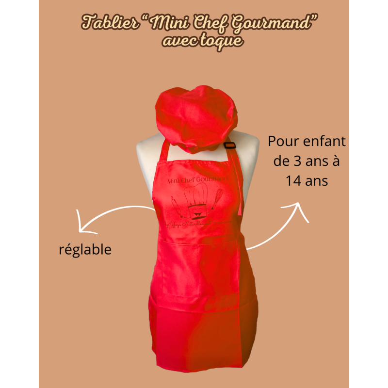 Tablier Petit Chef Gourmand avec Toque Assortie