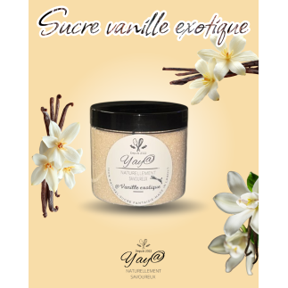 Sucre aromatisé à la vanille exotique en pot de 200gr 100% naturel