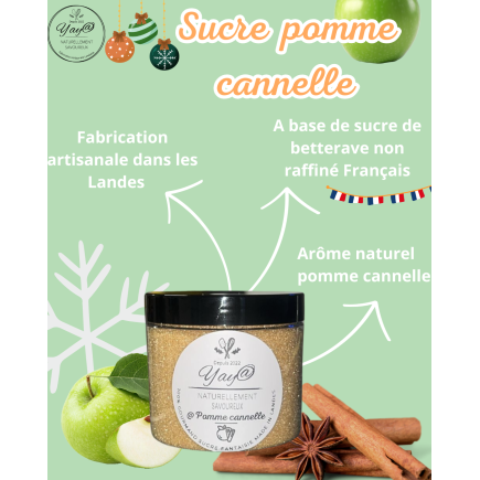 Sucre ariomatisé 100% NATUREL POMME CANNELLE