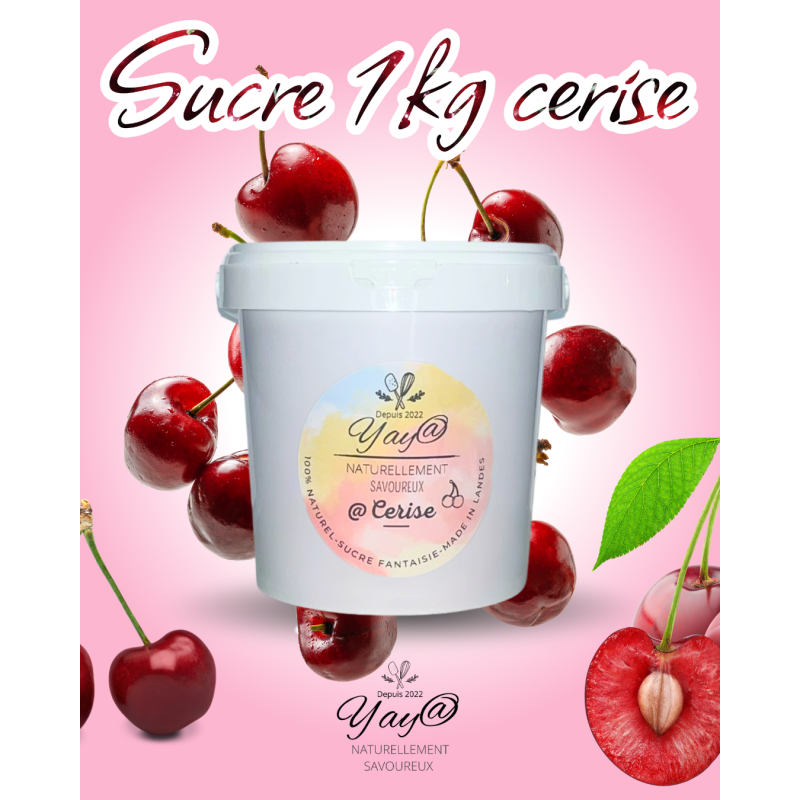 Sucre Aromatisé Cerise – Pot 1 kg Sucre Aromatisé Cerise – Pot 1 kg