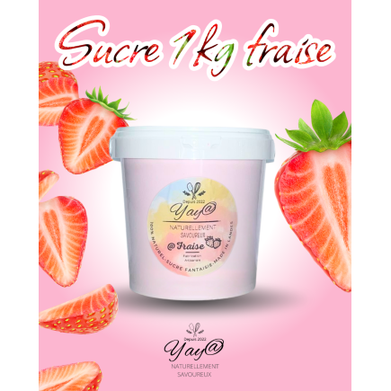 Sucre aromatisé à la fraise-POT de 1kg