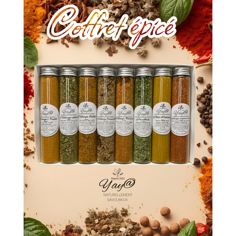 Coffret Épicé :8 tubes d’épices & aromates