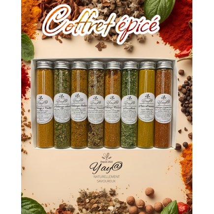 Coffret Épicé :8 tubes d’épices & aromates