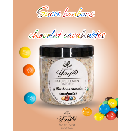 Sucre aromatisé au Chocolat Cacahuète avec Copeaux de M&M’s  200G