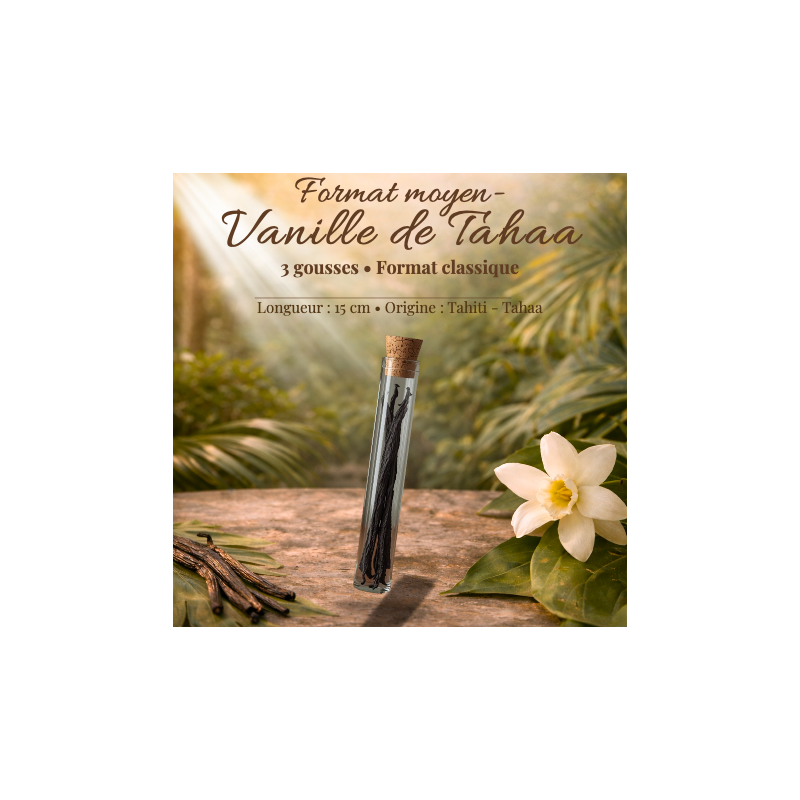 Gousses de Vanille de Tahiti – Taha’a (5 gousses – env. 10 cm)