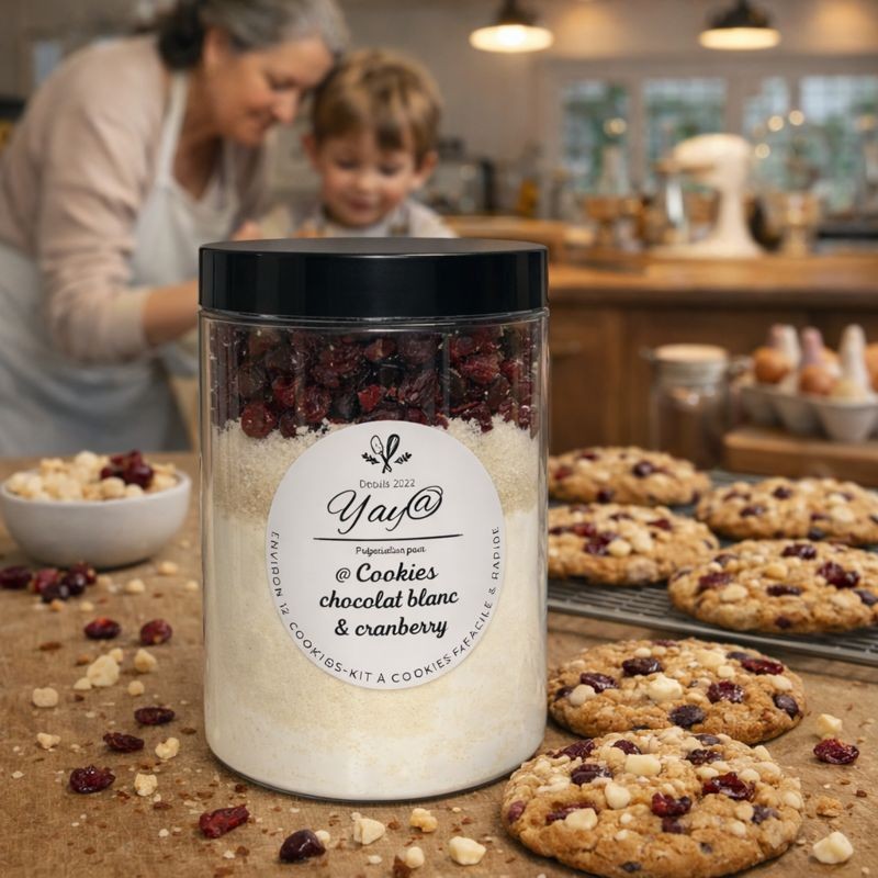 Kit à cookies - chocolat blanc & cranberry