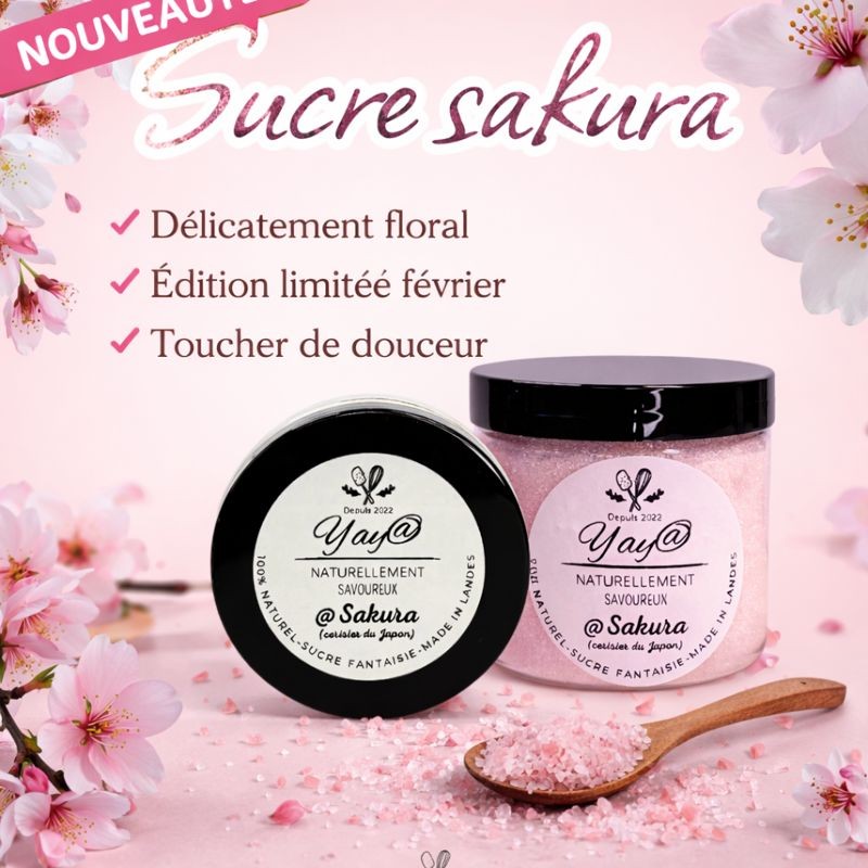 Sucre aromatisé au Sakura – Pot 200 g