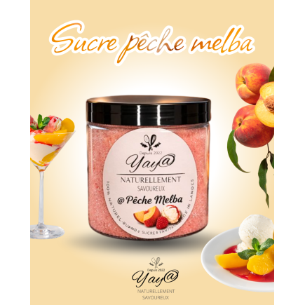 Sucre aromatisé à la pêche melba - 200g