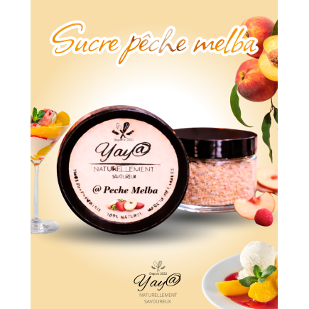 Sucre aromatisé à la pêche melba - 100g