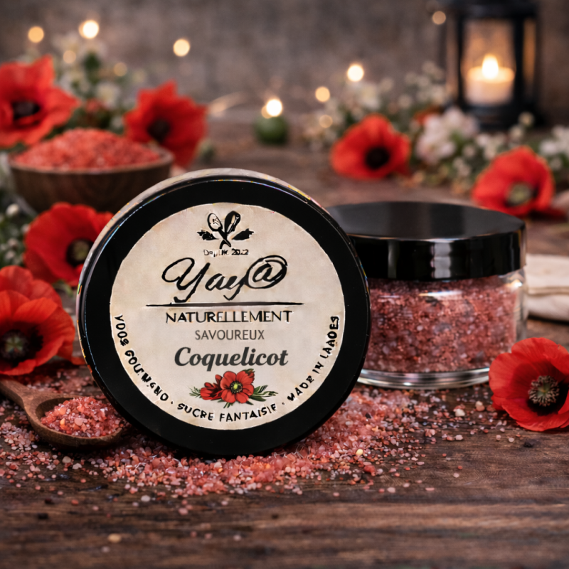 Sucre aromatisé au coquelicot - 100g Sucre aromatisé au coquelicot - 100g