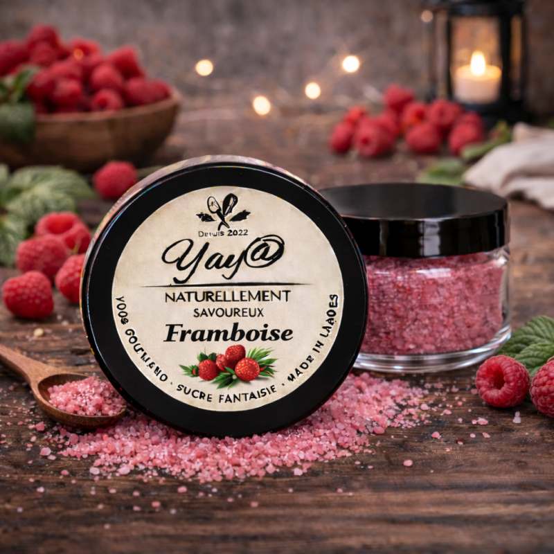 Sucre aromatisé à la framboise - 100g