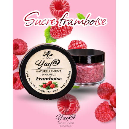 Sucre aromatisé à la framboise - 100g