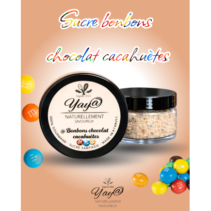 Sucre aromatisé aux bonbons Chocolat Cacahuète - 100g