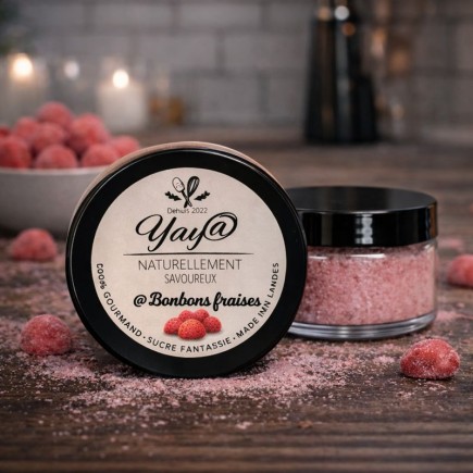 Sucre aromatisé aux bonbons fraises 100g