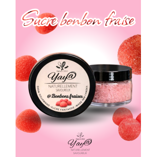 Sucre aromatisé aux bonbons fraises - 100g