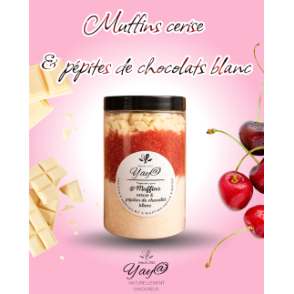 Kit à muffins – cerise & chocolat blanc