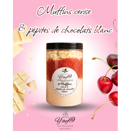 Kit à muffins – cerise & chocolat blanc