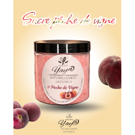 Sucre aromatisé à la pêche de vigne