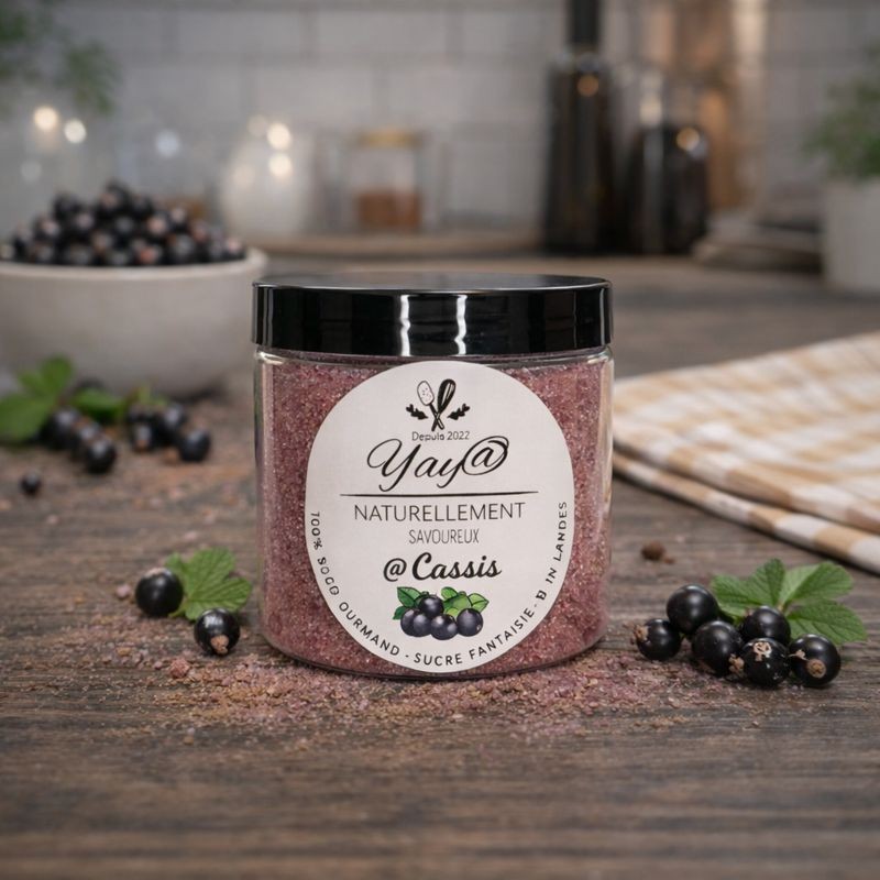 Sucre aromatisé aux cassis