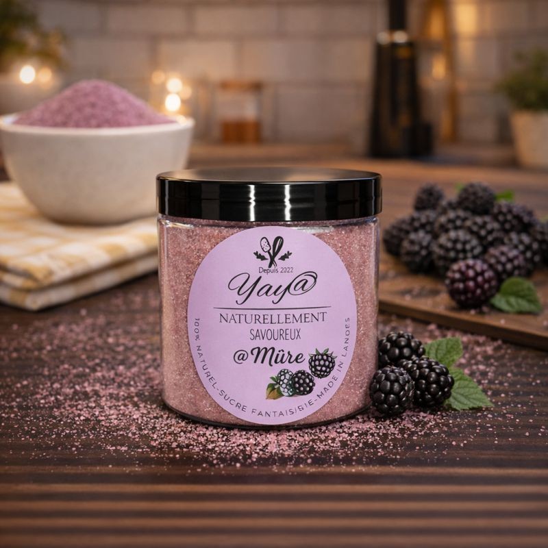 Sucre aromatisé à la mûre