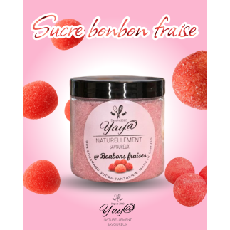 Sucre aromatisé aux bonbons fraises
