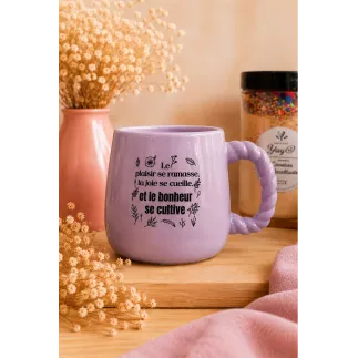 Tasse violette citation positive | Yaya Naturellement Savoureux