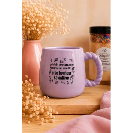 Tasse violette citation positive | Yaya Naturellement Savoureux