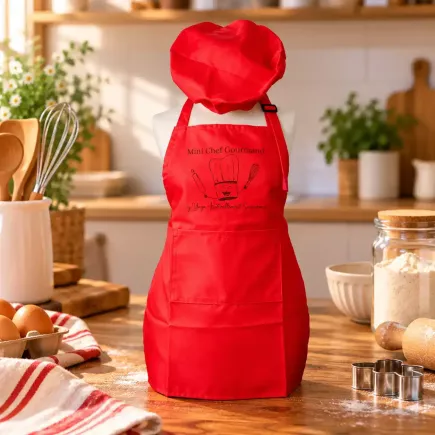 Tablier Petit Chef Gourmand avec Toque Assortie