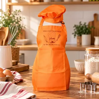 Tablier Petit Chef Gourmand avec Toque Assortie