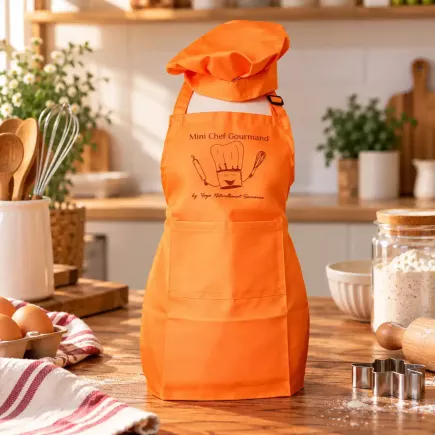 Tablier Petit Chef Gourmand avec Toque Assortie