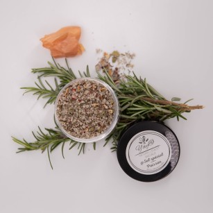 Sel Spécial Poisson - Thym, Laurier, Poivre Blanc, Échalote et Baie Rose - Pot PET 100G
