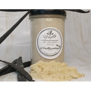 Sucre aromatisé à la vanille exotique en pot de 200gr 100% naturel