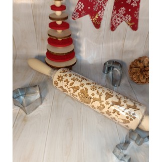 Rouleau de pâtisserie de Noël forme de Noël et Merry Christmas