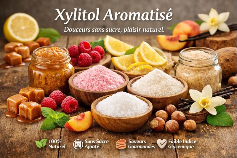 Sucre de xylitol aromatisé